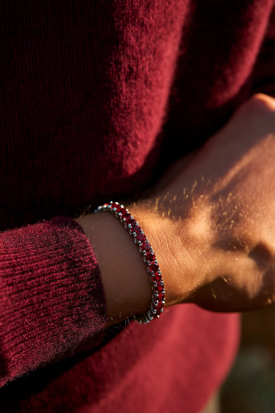Tennis Bracelet Crimson Red