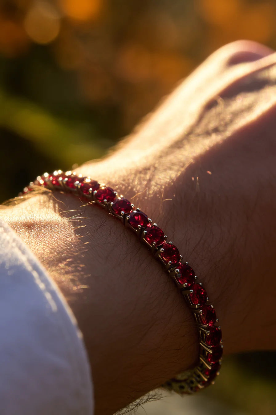 Tennis Bracelet Crimson Red