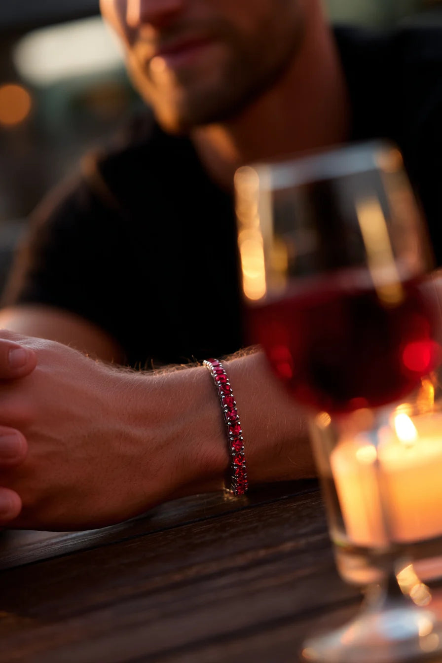 Tennis Bracelet Crimson Red