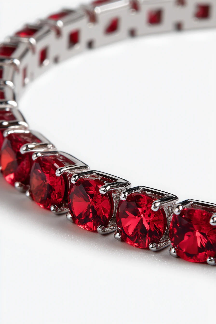 Tennis Bracelet Crimson Red