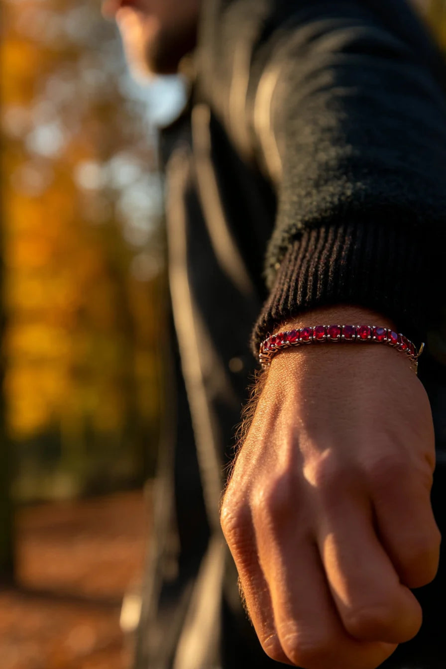 Tennis Bracelet Crimson Red