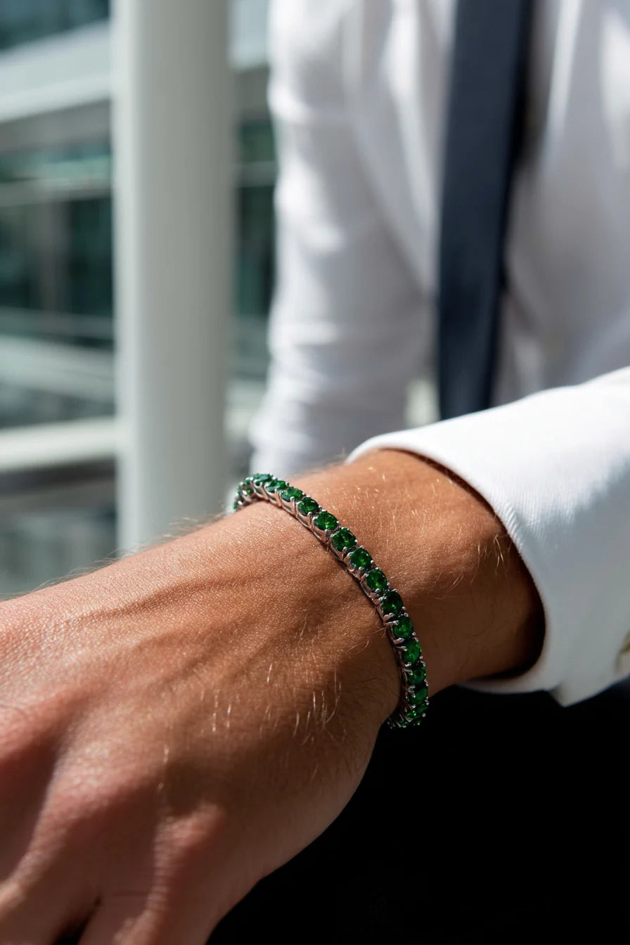 Tennis Bracelet Emerald Green